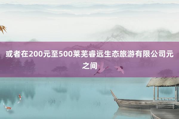 或者在200元至500莱芜睿远生态旅游有限公司元之间