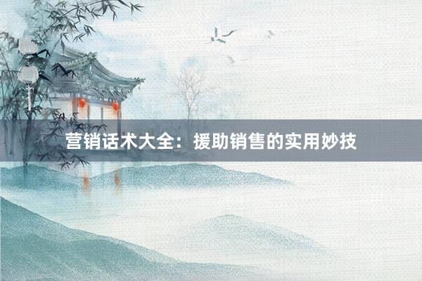 营销话术大全:援助销售的实用妙技